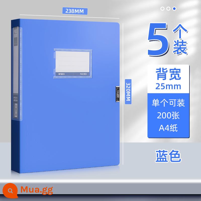 10 cái hộp hồ sơ nhựa Chenguang A4 hộp đựng hồ sơ hộp đựng hồ sơ hộp chứng từ tài chính hộp hồ sơ cán bộ nhân sự hộp thông tin xây dựng đảng hộp đựng hồ sơ hộp đựng chứng chỉ bộ sưu tập giấy chứng nhận sổ sách vật tư văn phòng - [Có thể gập lại | Tiết kiệm không gian] 5 miếng/màu xanh đậm/2,5cm