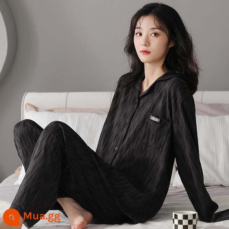 Bộ đồ ngủ cotton nữ dài tay mùa xuân và mùa thu 2023 mới mùa hè cỡ lớn có thể mặc bên ngoài bộ quần áo ở nhà dễ thương - 6201