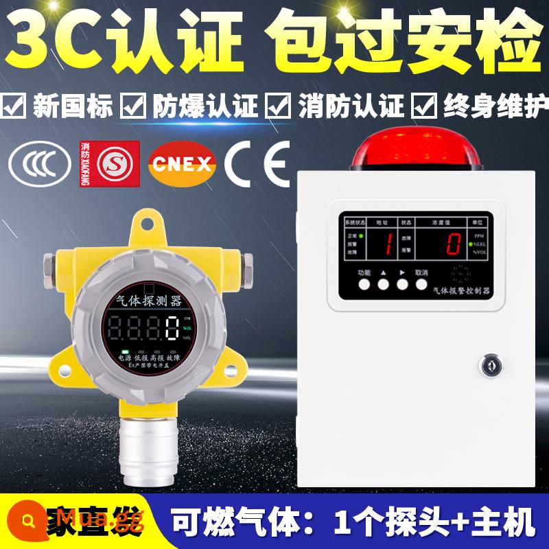 Dụng cụ báo động phát hiện khí hóa lỏng axetylen sơn công nghiệp khí hydro phát hiện nồng độ rò rỉ khí dễ cháy - Khí dễ cháy: 1 màn hình + máy chủ