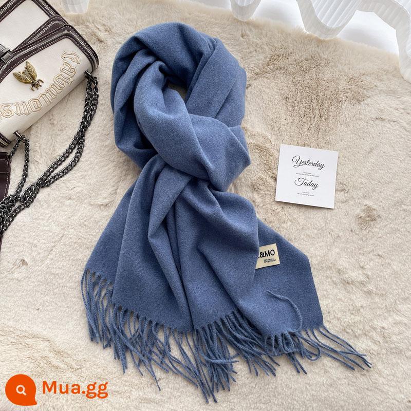 2022 mới đồng màu khăn nữ mùa đông dày giả khăn choàng cashmere đôi cặp đôi dệt kim ấm khăn đa năng - Lẵng hoa số 31