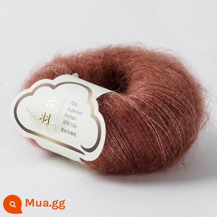 [Yunyu] lụa mohair len 70 mohair trẻ Nam Phi 30 sợi len dệt kim thủ công bằng tay - 107 quế