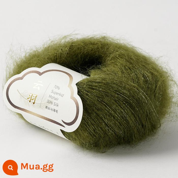 [Yunyu] lụa mohair len 70 mohair trẻ Nam Phi 30 sợi len dệt kim thủ công bằng tay - 105 màu xanh lá cây