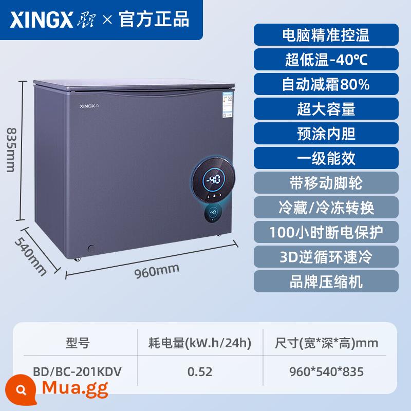 Tủ đông sao làm mát bằng không khí tủ đông nhiệt độ cực thấp không đóng băng-40 độ tủ đông thương mại cá ngừ tủ đông hải sản - 201 lít [-40°-10°] giảm sương giá 80%