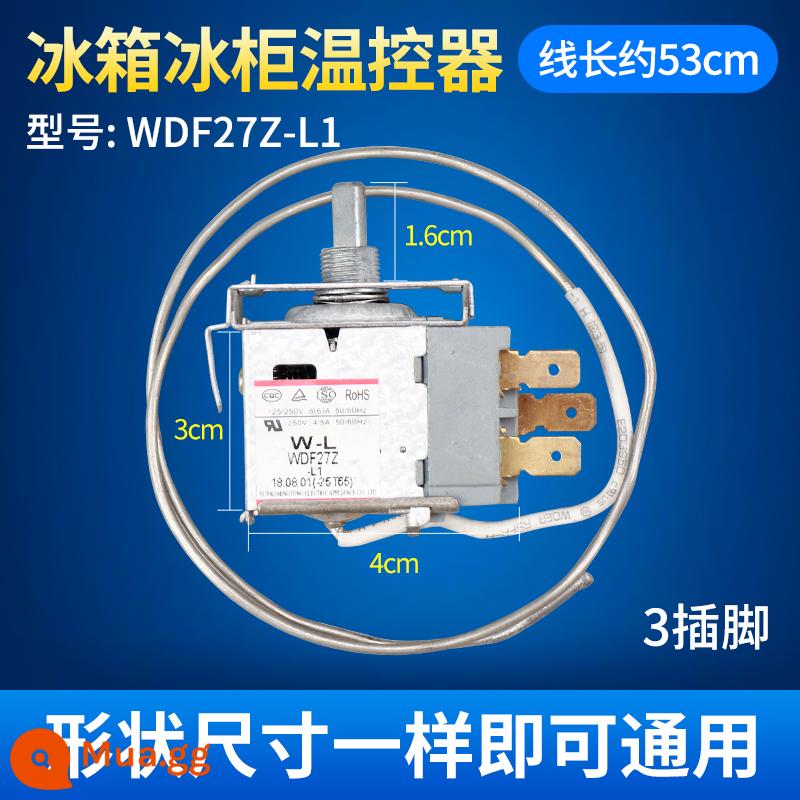 Phụ kiện chính hãng WDF/WPF tủ lạnh tủ đông cơ nhiệt điều chỉnh nhiệt độ công tắc điều khiển bóng đèn tủ lạnh - Số 10: WDF27Z ba phích cắm màu vàng 55cm