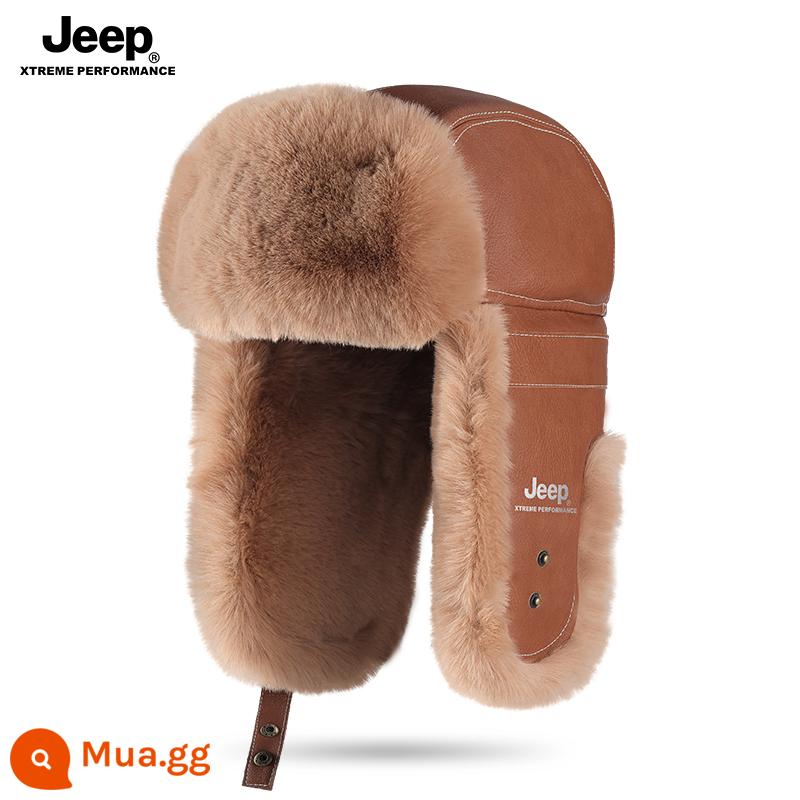 Jeep Nam Lôi Phong Mũ Nam Mùa Đông Ấm Áp Đi Xe Đạp Xe Điện Chống Gió Và Chống Lạnh Mũ Cotton Dày Nữ mũ Nam - Màu nâu - phiên bản dày nâng cấp