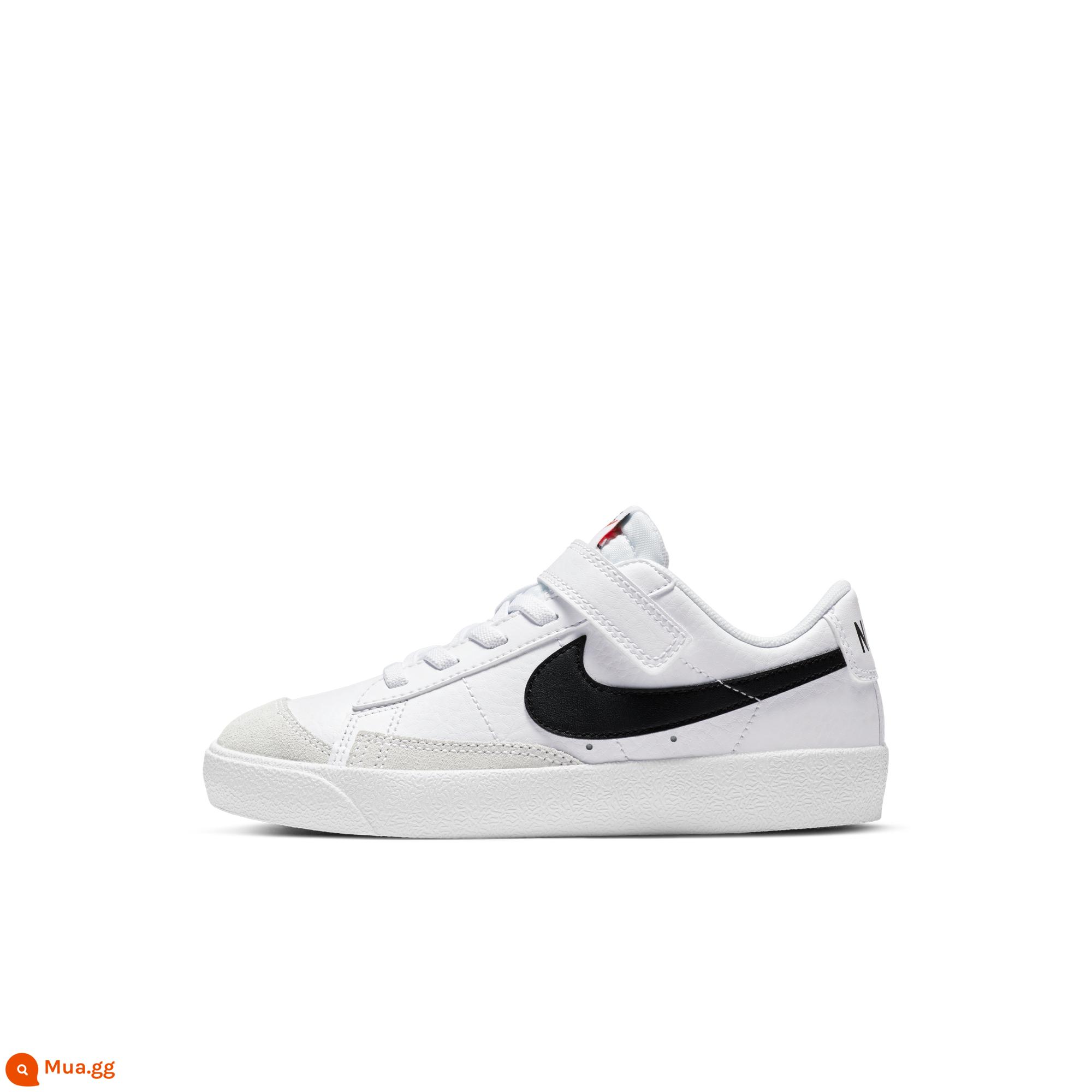 Nike Nike Pioneer chính thức dành cho bé trai BLAZER giày thể thao trẻ em mùa đông giày thể thao Velcro DA4075 - 101 trắng/đen/cam đồng đội