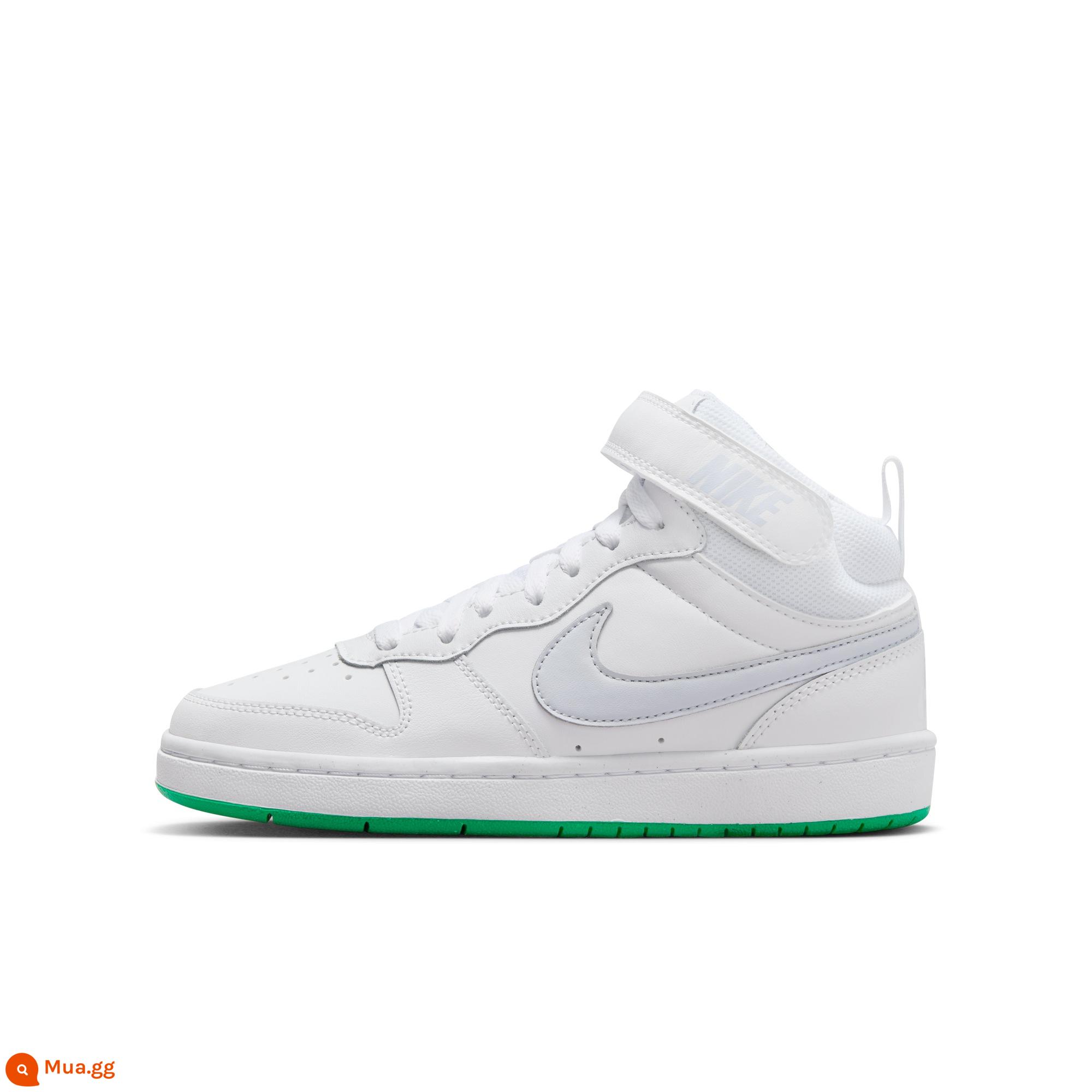 Nike Nike chính thức bé trai và bé gái COURT BOROUGH giày thể thao trẻ em cỡ lớn giày thể thao đế giữa lò xo CD7782 - 115 trắng/xám bóng đá/xanh sân vận động