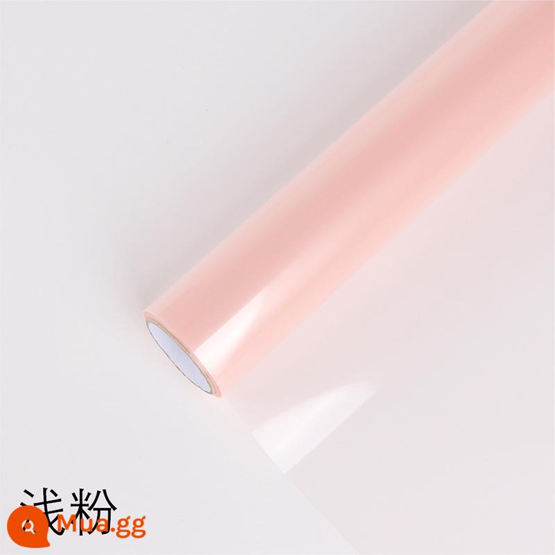 Cellophane trong suốt giấy gói hoa bó nhựa OPP phim hoa bùn giấy giữ nước chống thấm nước hoa shop chất liệu hoa - Giấy bóng kính dày 4.7 lụa [hồng nhạt] 58 cm * 9 mét