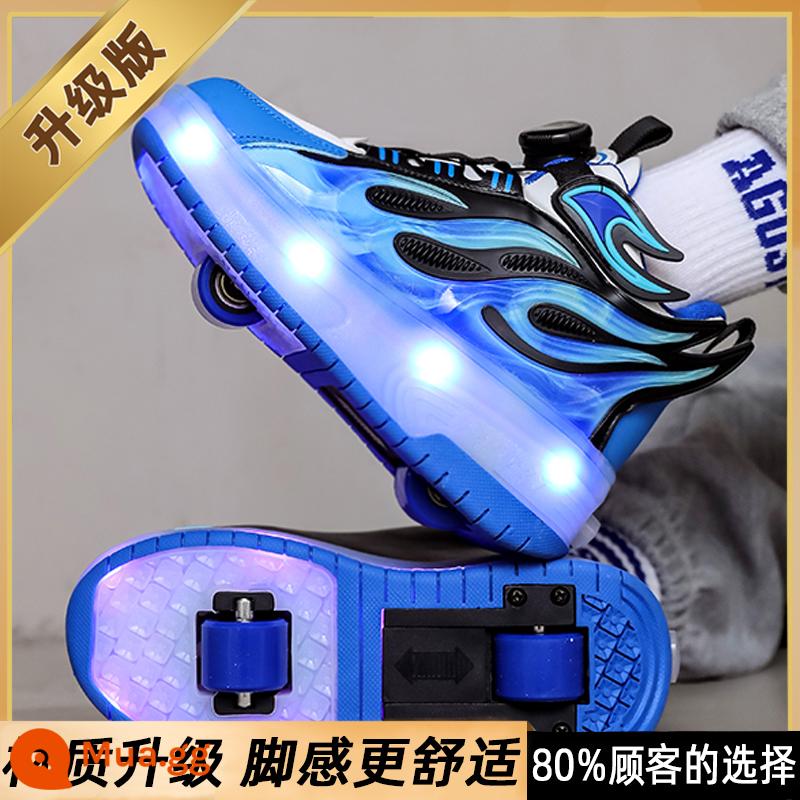 Giày Heelys Cho Bé Trai 2023 Mới Thu Đông Trẻ Em Thể Thao Ròng Rọc Giày Trượt Patin Hai Bánh Học Sinh Nổ Giày Cho Bé Trai - Màu xanh lam [phiên bản nâng cấp hình ảnh chính]