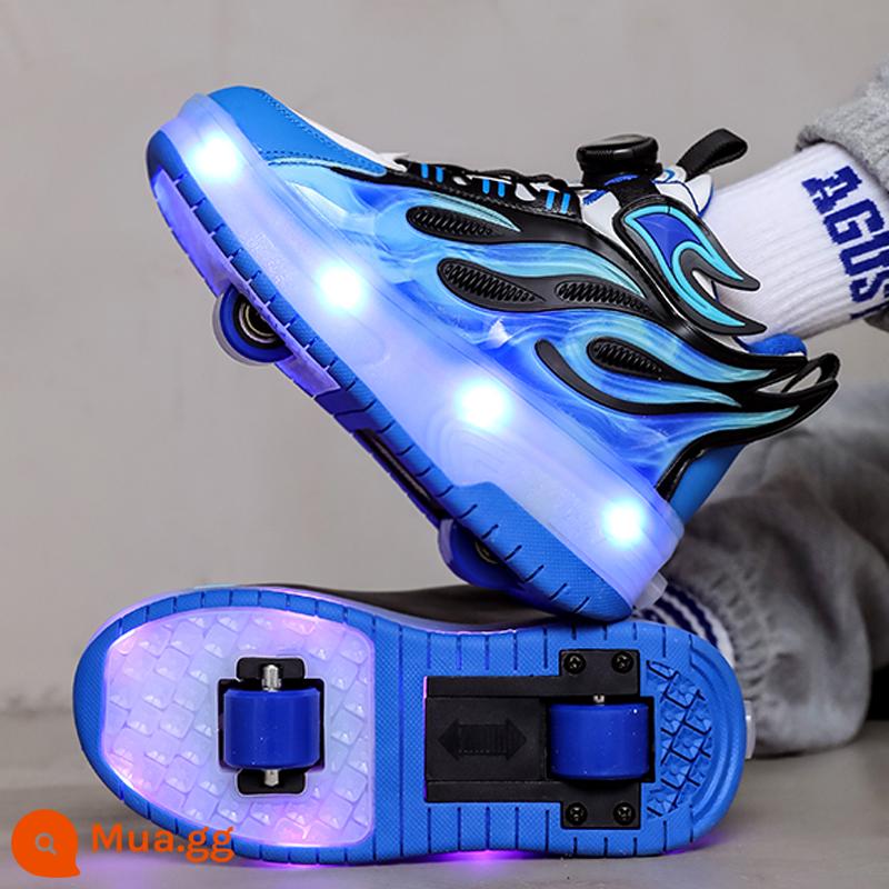 Giày Heelys Cho Bé Trai 2023 Mới Thu Đông Trẻ Em Thể Thao Ròng Rọc Giày Trượt Patin Hai Bánh Học Sinh Nổ Giày Cho Bé Trai - Màu xanh [hình ảnh chính]