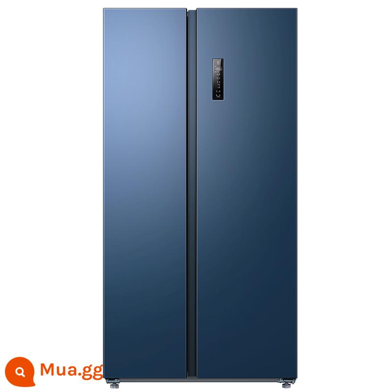 Meiling 631L side-by-side hai cửa chuyển đổi tần số tiết kiệm năng lượng thông minh không đóng băng tủ lạnh nhúng công suất lớn mới tiết kiệm điện cho gia đình - Xanh đậm