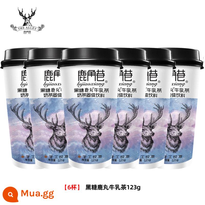 Lujiao Lane Milk Tea Cow Cuckoo Trà trang web chính thức Bang Red tay Shake Cup Cup Milk Tea Tea Sugar Pills Box Pearl Boxing Uống - [Cổ điển] Trà sữa Shikamaru đường nâu 123g*6 cốc