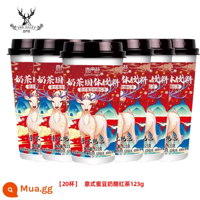 Lujiao Lane Milk Tea Cow Cuckoo Trà trang web chính thức Bang Red tay Shake Cup Cup Milk Tea Tea Sugar Pills Box Pearl Boxing Uống - [Trà đen phô mai đậu mật ong Ý 123g×20 cốc]