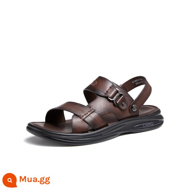 Camel Sandal Nam 2023 Da Mới Đế Mềm Công Việc Lái Xe Kinh Doanh 2 Dép Và Dép Mùa Hè Giày Đi Biển - G13M247064 màu nâu