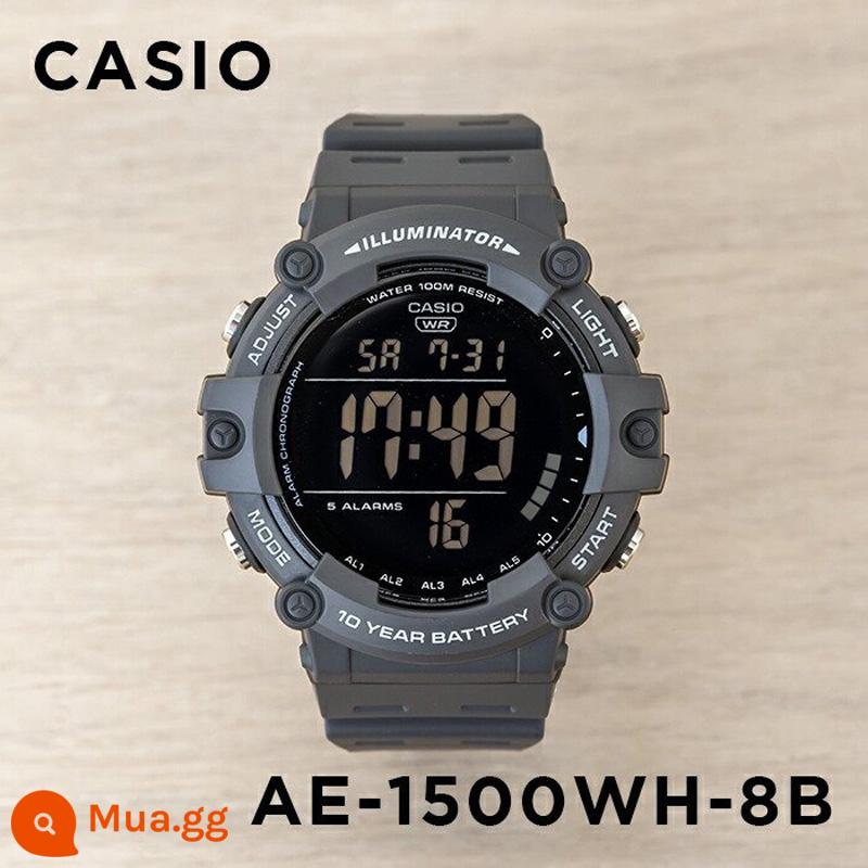 Đồng hồ Casio nam CASIO AE-1200WHD-1A dây thép retro đồng hồ điện tử học sinh chống nước đa năng - AE-1500WH-8B