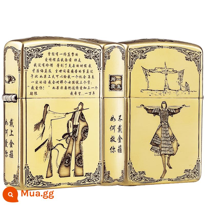 Chơi một tình yêu chính hãng Zippo Zippo cho một cuộc hành trình tình yêu trọn đời về phía tây đến những món quà tùy chỉnh cá nhân của đàn ông dầu hỏa chính hãng - Giáp Độc Lập Màu Love of Life Đồng (Bạc) Ghi chú