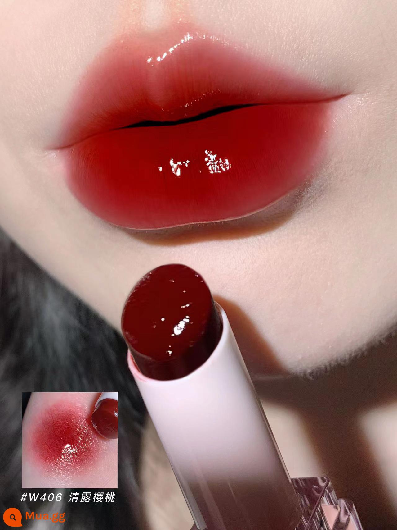 PINKBEAR Pi Ke Xiong G102 Lip Glaze Màu Trà Sữa Gương Pudding Son Môi G416 Pepper Pi Ke Xiong - W406 Thanh Lộ Anh Đào