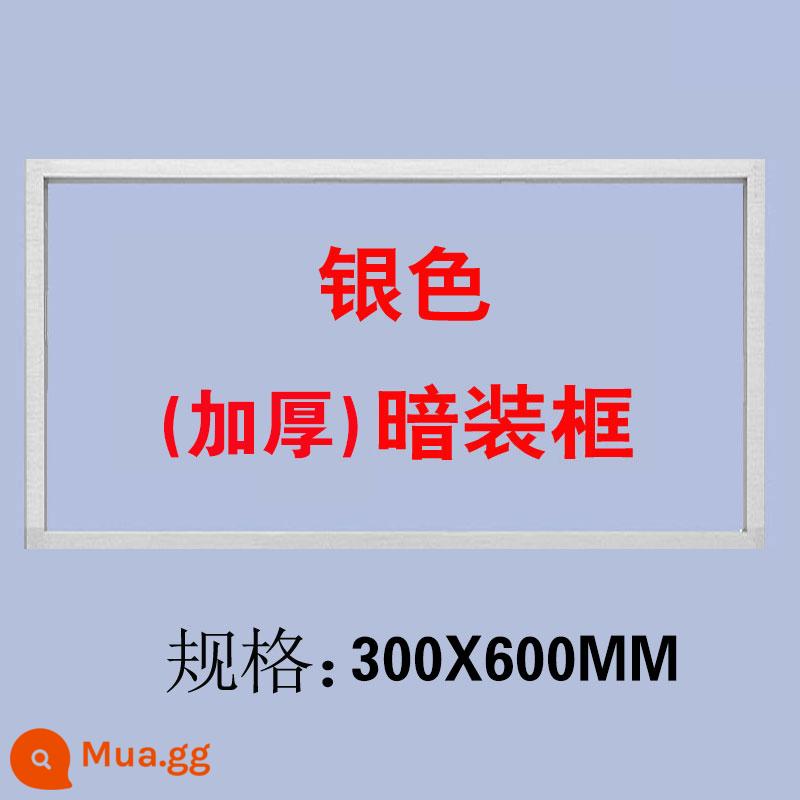 Khung chuyển đổi trần tích hợp đèn phẳng Khung chuyển đổi hình chữ T Mặt trên thạch cao PVC khung hợp kim nhôm 1200x300x600 - Khung giấu 300X600 bạc [bản dày]