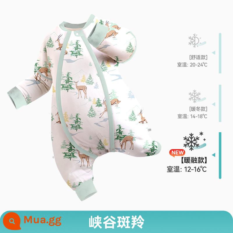 ibaby túi ngủ nhiệt độ không đổi cho bé túi ngủ xẻ chân cho bé chăn bông chống đá trẻ em dày dặn vào mùa thu đông - [Warm Melt] Canyon Goral (thích hợp với nhiệt độ phòng 12 ~ 16oC)