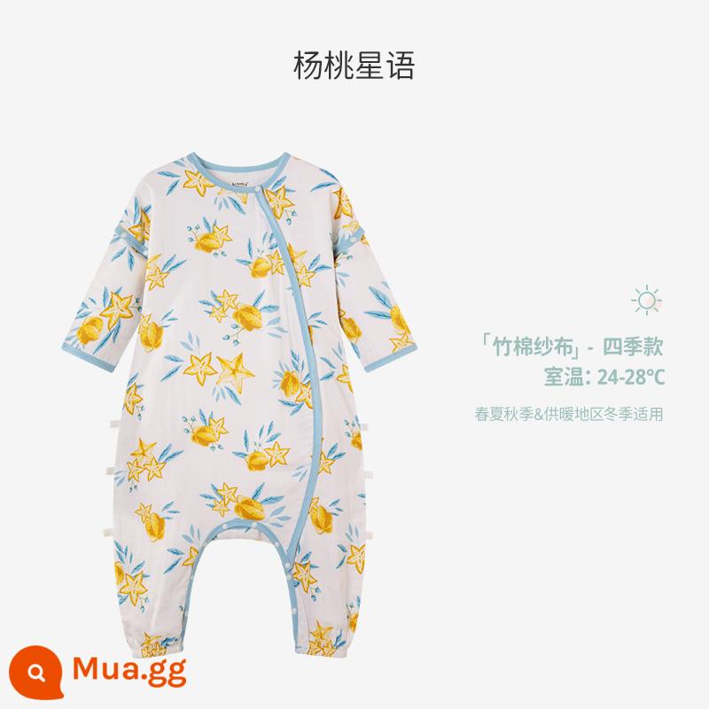 ibaby nhiệt độ không đổi tre bông gạc bé chia chân túi ngủ trẻ sơ sinh mùa xuân và mùa hè chống đá chăn bốn mùa đồ ngủ phổ thông mỏng - [Tầng 4] Quả khế Ngôn ngữ sao