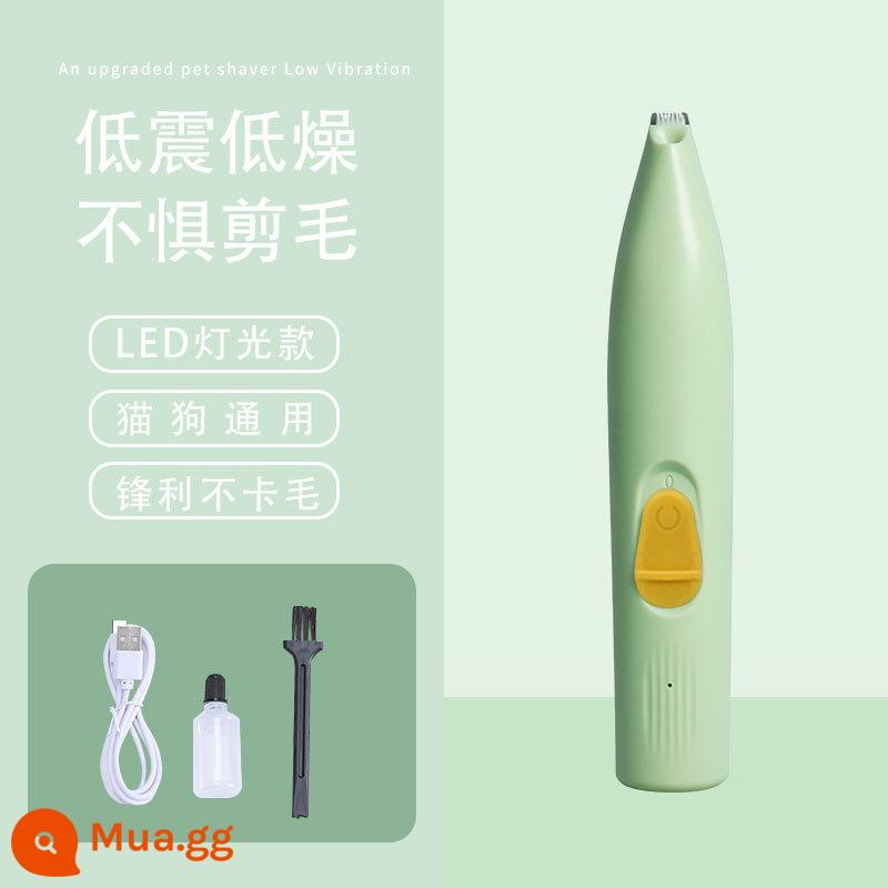 Máy Cạo Lông Chân Cho Thú Cưng Chó Mèo Máy Cạo Râu Đặc Biệt Fader Electric Clipper Electric Câm Cat Claw Móng Chân Hiện Vật - Màu xanh lá cây- [Mẫu sạc phát sáng LED] (cắt tỉa bằng đèn để xuyên sâu vào các khoảng trống)