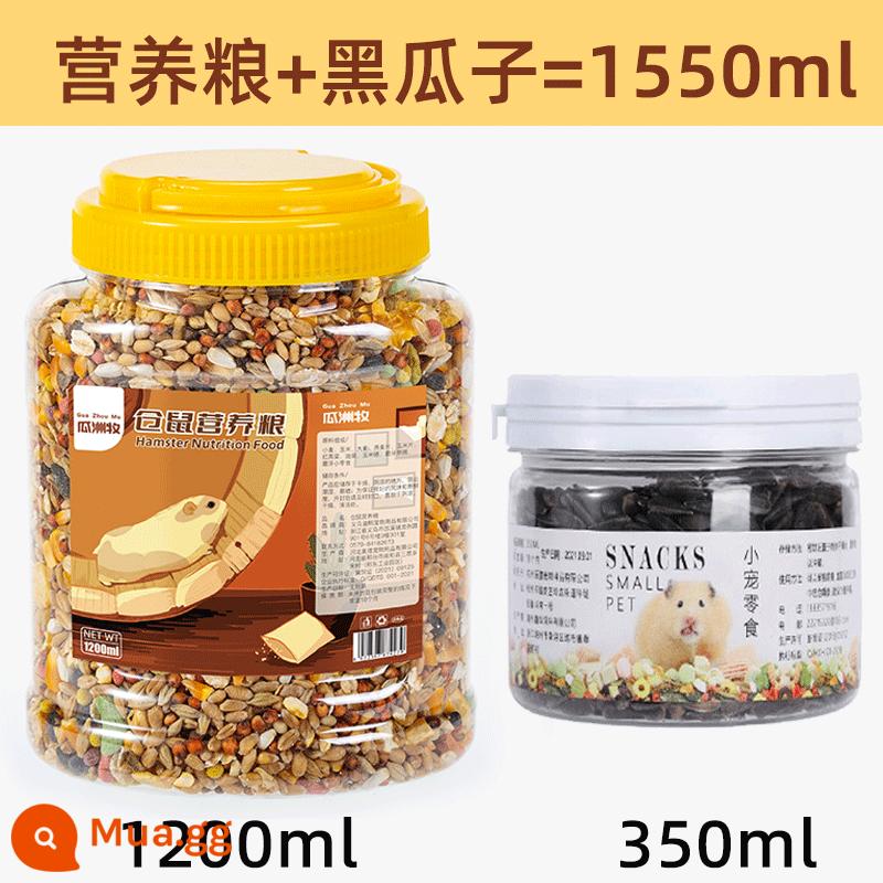 Thức ăn cho hamster gấu vàng dinh dưỡng thức ăn chủ yếu thức ăn sâu bánh mì hải sản các loại hạt cung cấp đầy đủ đồ ăn nhẹ nhỏ 1200ml - 1550ml thực phẩm dinh dưỡng + hạt mướp đen