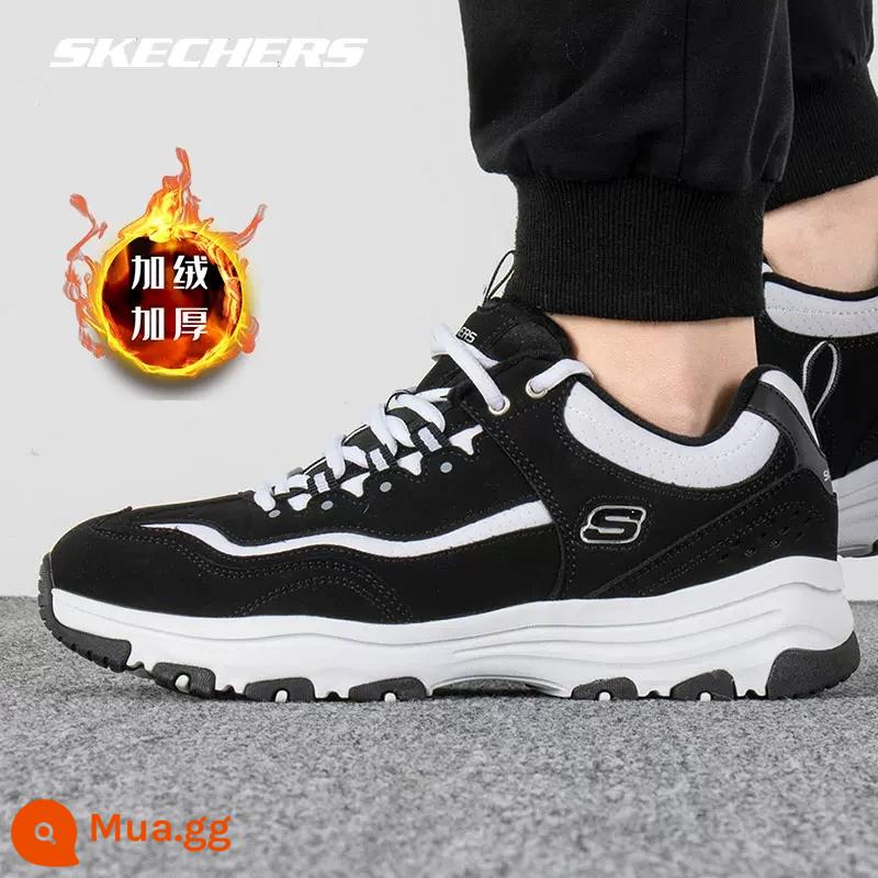 Skechers SKECHERS nam chính thức soái hạm xác thực mùa đông 22 gấu trúc bố giày Plus nhung giày thể thao nam - 8790122/BKW/Lông Cừu/Đen/Trắng