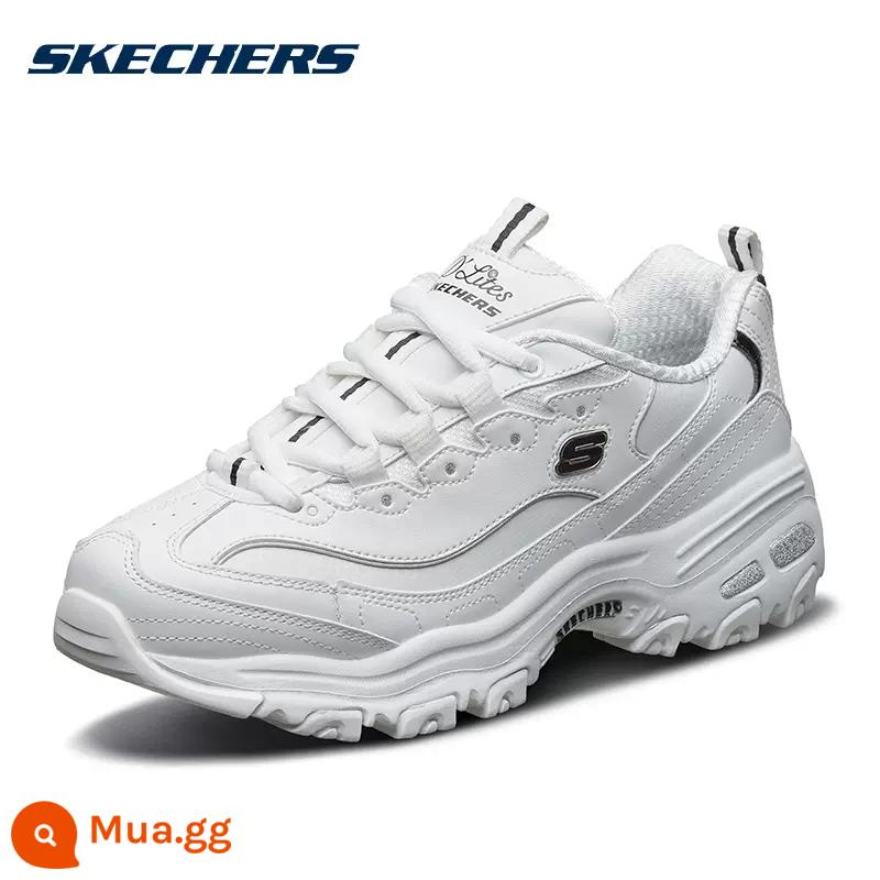 Giày nữ SKECHERS chính hãng cửa hàng hàng đầu chính thức 22 mùa thu và mùa đông mới giày chạy bộ thể thao gấu trúc giày trắng mẫu nữ - WBK/Da