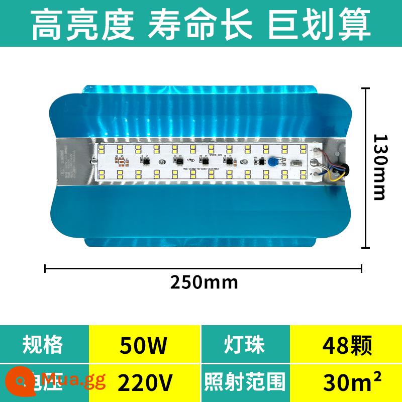 led đèn vonfram iốt đèn làm việc 1000W chống thấm nước chiếu sáng công trường đèn năng lượng mặt trời xây dựng ngoài trời đèn pha siêu sáng đèn rọi - Đèn trắng cao cấp 50w