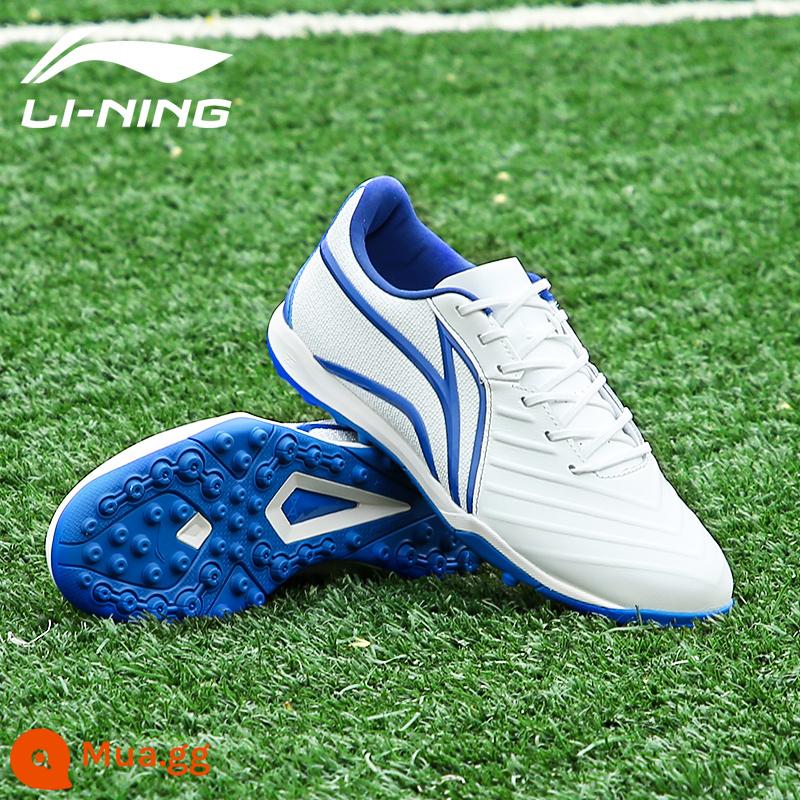 Giày đá bóng Li Ning nam dòng sắt thế hệ thứ hai gãy đinh TF/MG/AG người lớn thi đấu đinh ngắn sân cỏ chuyên nghiệp giày chính hãng - [23 đế ngoài đệm TF da bò mới] ASTT015-2/trắng