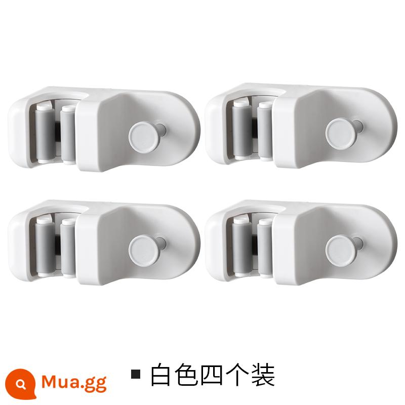 Lười biếng góc cây lau nhà móc nhà bột phòng punch-free giá treo cây lau nhà lưu trữ kệ treo tường khóa chổi kẹp - Nút đơn 4 gói A