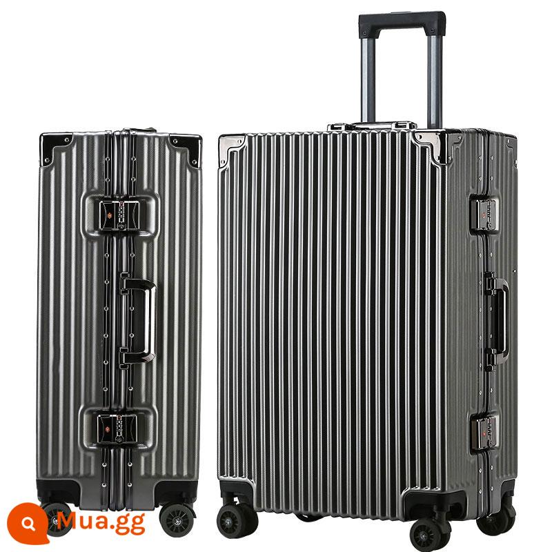 Hành lý kinh doanh khung nhôm bền và chắc bánh xe đẩy đa năng trường hợp nữ 24 inch vali mật khẩu nam 26 lên máy bay 20 - Vali sang trọng [xám đậm]