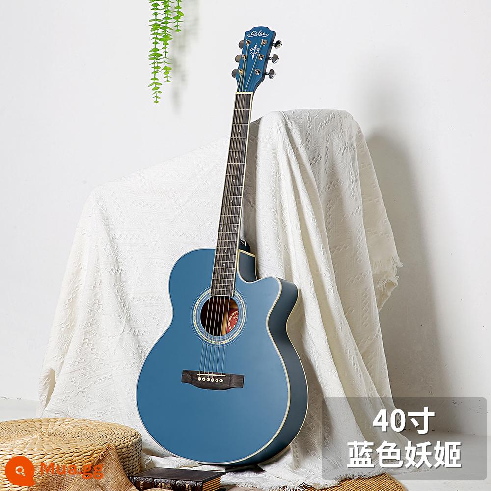 Calleo 41 inch veneer guitar sinh viên nữ nam dân gian acoustic Đàn guitar lưới 40 inch màu đỏ họa tiết cá tính nhạc cụ - [Bảng đơn] Blue Enchantress 40 inch + Phụ kiện + Bộ chỉnh dây + Hướng dẫn