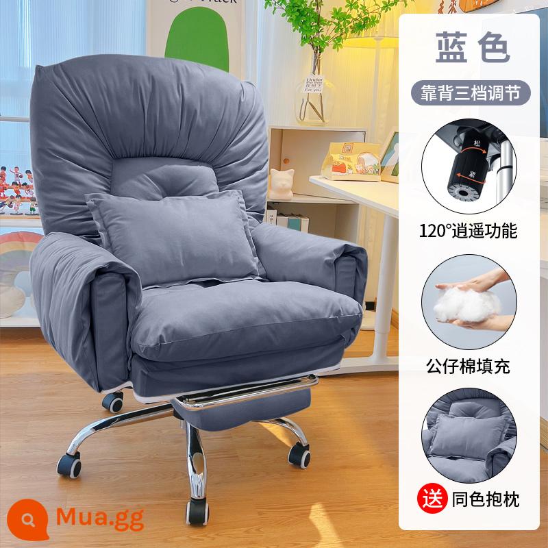 Ghế máy tính nhà cạnh tranh điện ghế sofa thoải mái ít vận động ghế văn phòng ký túc xá nâng ghế xoay bàn ghế tựa lưng - Bàn đạp đai vải kỹ thuật Model B màu xanh đi kèm gối thắt lưng miễn phí