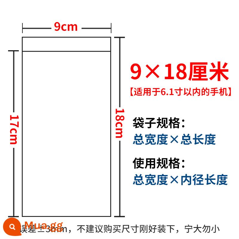 Điện thoại di động niêm phong túi lưu trữ chống bụi túi dùng một lần túi tự niêm phong dày trong suốt túi nhựa nhỏ có thể chạm vào màn hình - 9x18cm