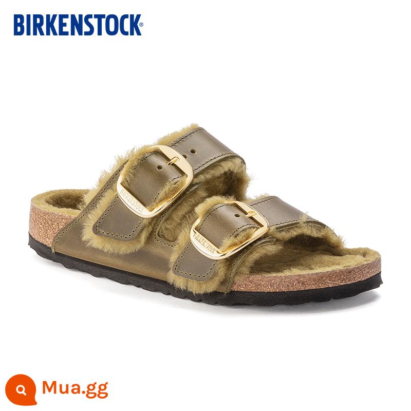 Dép cói BIRKENSTOCK dành cho nam và nữ có khuy cài đôi giống nhau mang dòng Arizona - Xanh1023240