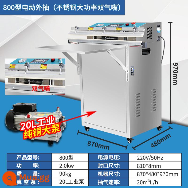 Máy đóng gói chân không cao -công suất hoàn toàn tự động máy bơm bên ngoài thực phẩm đóng gói Máy đóng gói đóng gói và bơm hơi - Máy bơm công suất lớn loại 800 miệng đôi bằng thép không gỉ