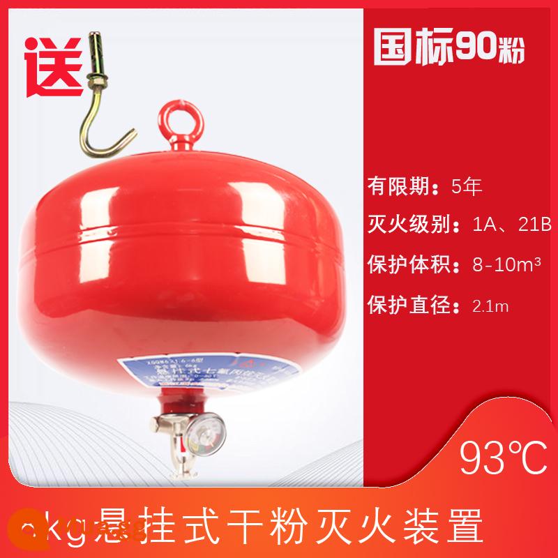 Bình chữa cháy bột khô treo 4kg Thiết bị chữa cháy tự động 4kg siêu mịn 6kg Bình chữa cháy 8kg bóng đèn treo cung điện - Bình chữa cháy treo 8kg 93°