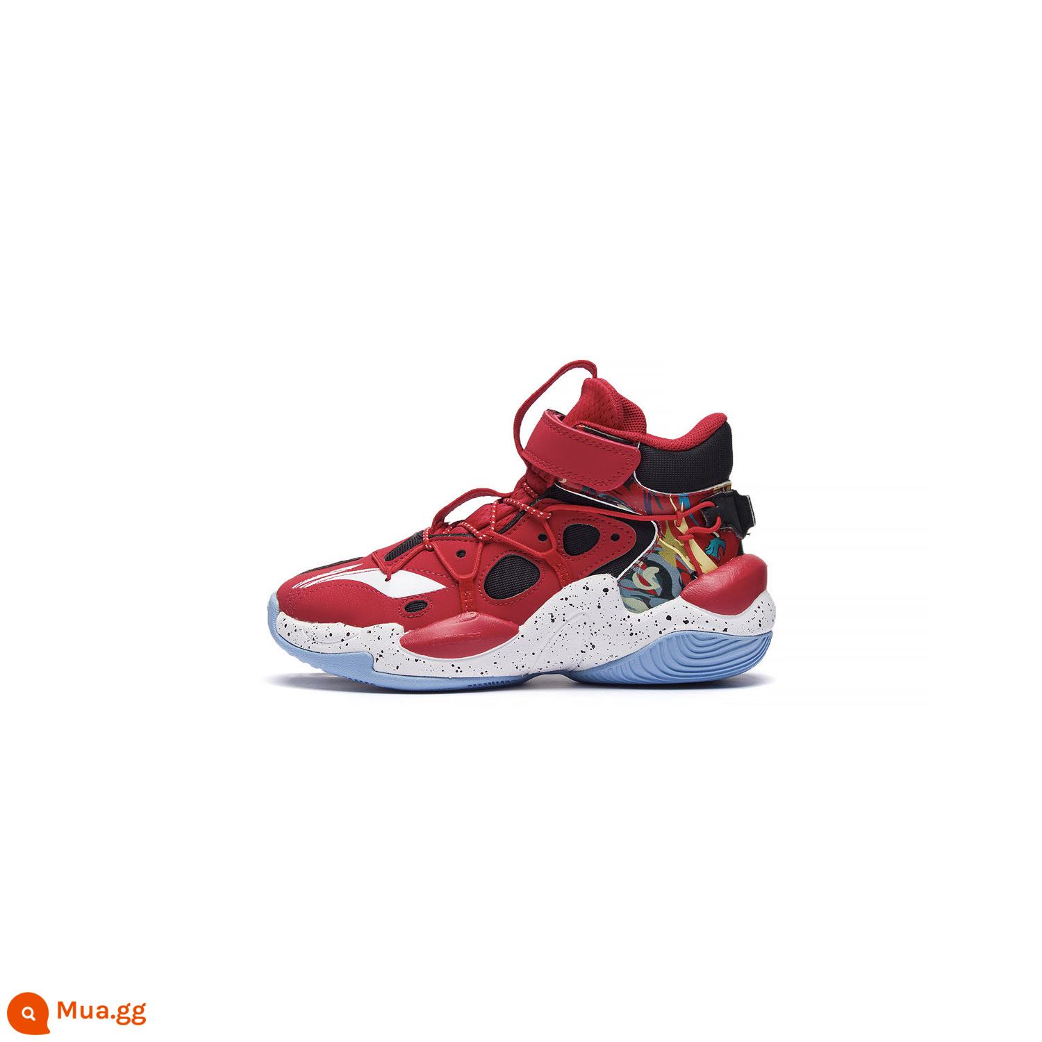 Li Ning giày trẻ em chính thức hàng đầu cửa hàng chính hãng giày bóng rổ bé trai bé trai giày thể thao trẻ em giày chiến đấu chuyên nghiệp cho bé - chu sa đỏ/đen