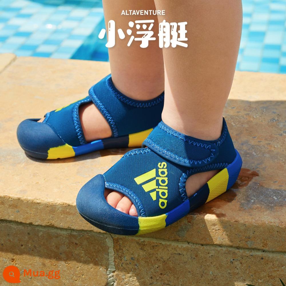 Các cửa hàng chính thức của adidas "Thuyền nổi nhỏ" Dép adidasALTAVENTURE cho bé trai, bé gái và bé trai - Màu xanh hải quân/vàng sáng