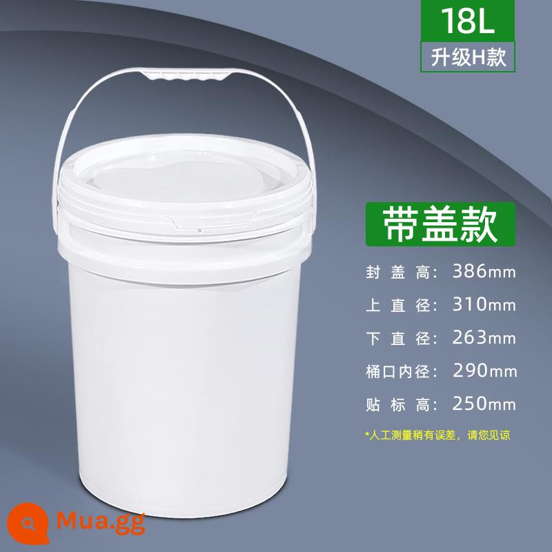 Xô nhựa đựng thực phẩm có nắp kín Xô nhỏ đổ keo trắng dày siêu bền 5/20/25L lít 10 kg - 18L màu trắng sữa đặc