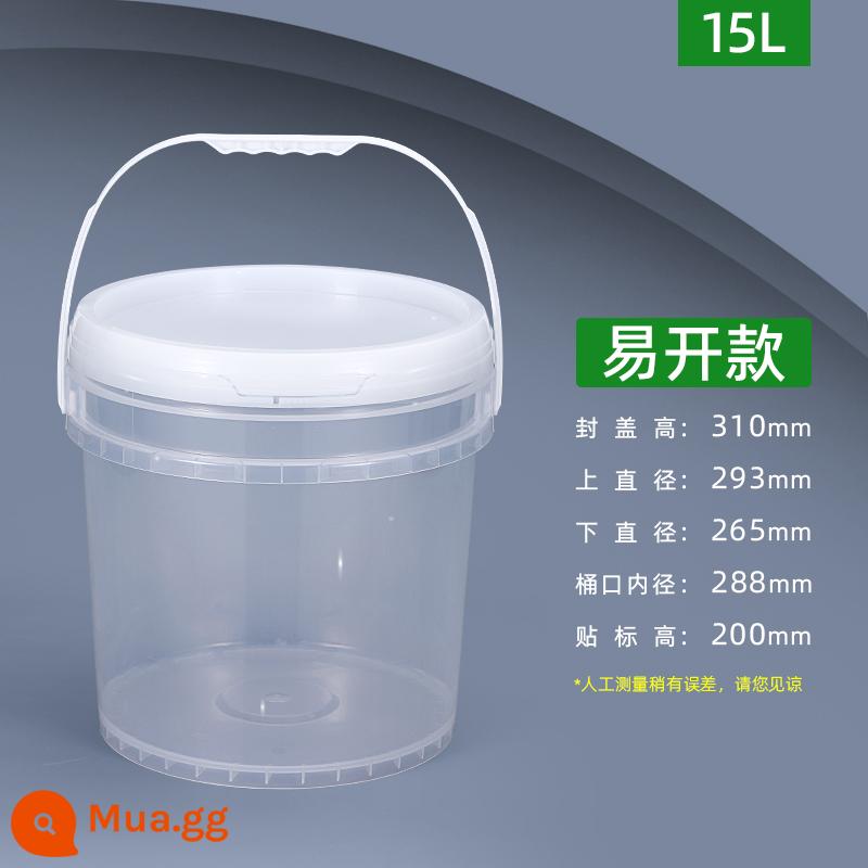 Xô nhựa đựng thực phẩm có nắp kín Xô nhỏ đổ keo trắng dày siêu bền 5/20/25L lít 10 kg - 15L dày-trong suốt