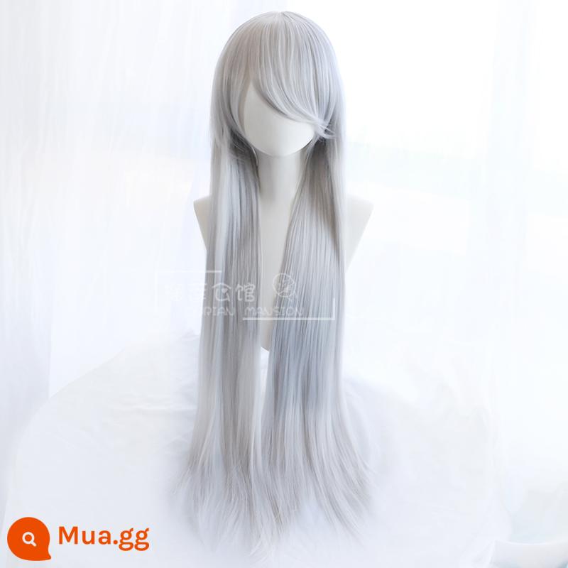 Durian Mansion Universal cos Wig Nữ, Đen và Trắng Nagano Anneea Hands Fake Mao Long Di chuyển anime 1 mét - 2.Phiên bản bổ sung màu xám bạc 500g