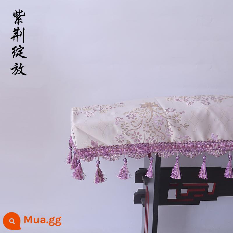 Mèo Dolly Guzheng Bụi Phong Cách Trung Hoa Đơn Giản Cao Cấp Dày Bao Tần Vải Ren Cổ Tần Phi Phổ Phong Cách - Hoa Bauhinia (hạt vàng chạm khắc dày 163cm)