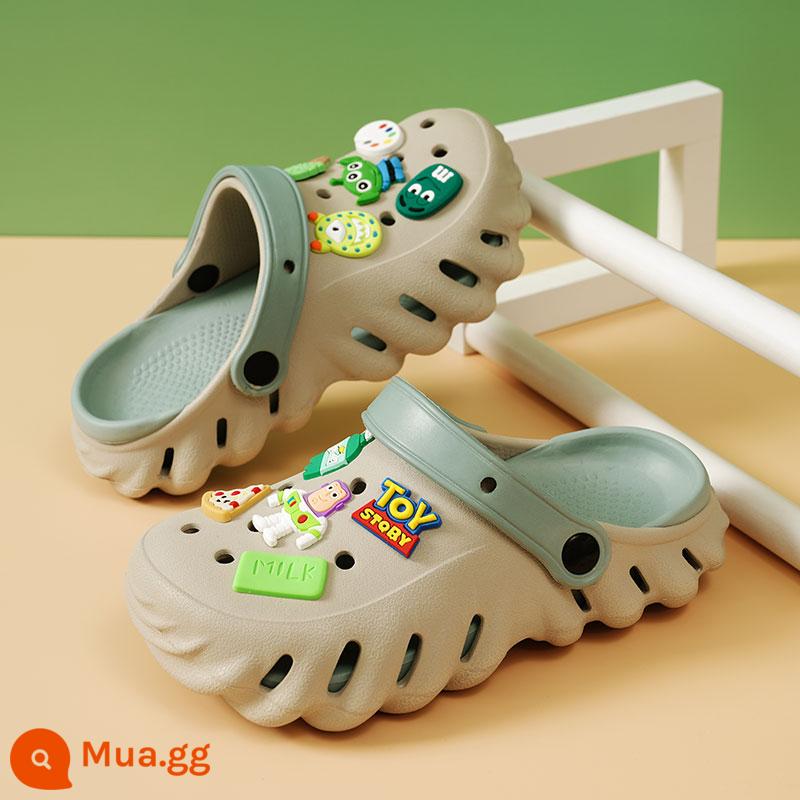 abckids giày xỏ lỗ trẻ em bé trai dép xăng đan mùa hè chống trượt trẻ em trung và lớn bé trai đi giày đi biển - Xám xanh (Buzz Lightyear)