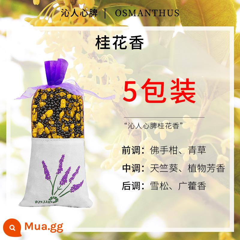 5 túi I car sachet gói thơm xe trang trí xe hương thơm miếng nước hoa xe hơi hương thơm để loại bỏ mùi hôi và khử mùi - [Hàng được chọn lọc kỹ lưỡng] -Gói khử aldehyd có mùi thơm Osmanthus- [5 gói]