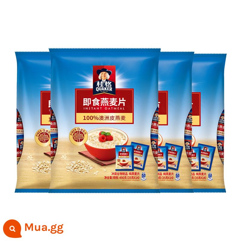 Bột yến mạch ăn liền Quaker 1000g/1478g ngũ cốc đóng túi thay thế bữa ăn sáng nguyên bản cổ điển giúp no bụng - [Túi nhỏ riêng lẻ] Bột yến mạch ăn liền 490g*4 túi