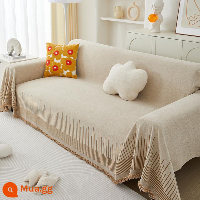 Chống mèo cào sofa khăn phủ đầy đủ đệm sofa bao gồm tất cả chống bụi bốn mùa phổ quát Bắc Âu ins vải che gió - Cà phê nhẹ Secret Garden