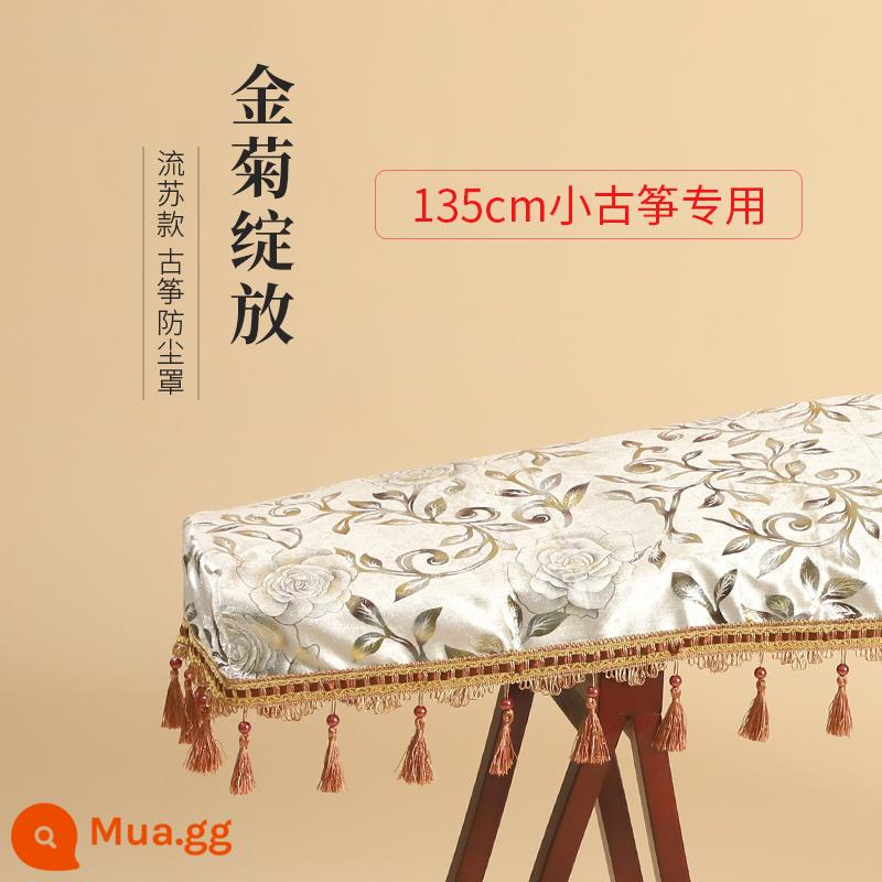 Che bụi guzheng phong cách Trung Quốc bìa guzheng vải bìa đặc biệt guzheng bộ bìa đơn giản trẻ em bìa vải bìa - [Hoa cúc vàng] Kiểu tua rua dày 135 Zheng nhỏ