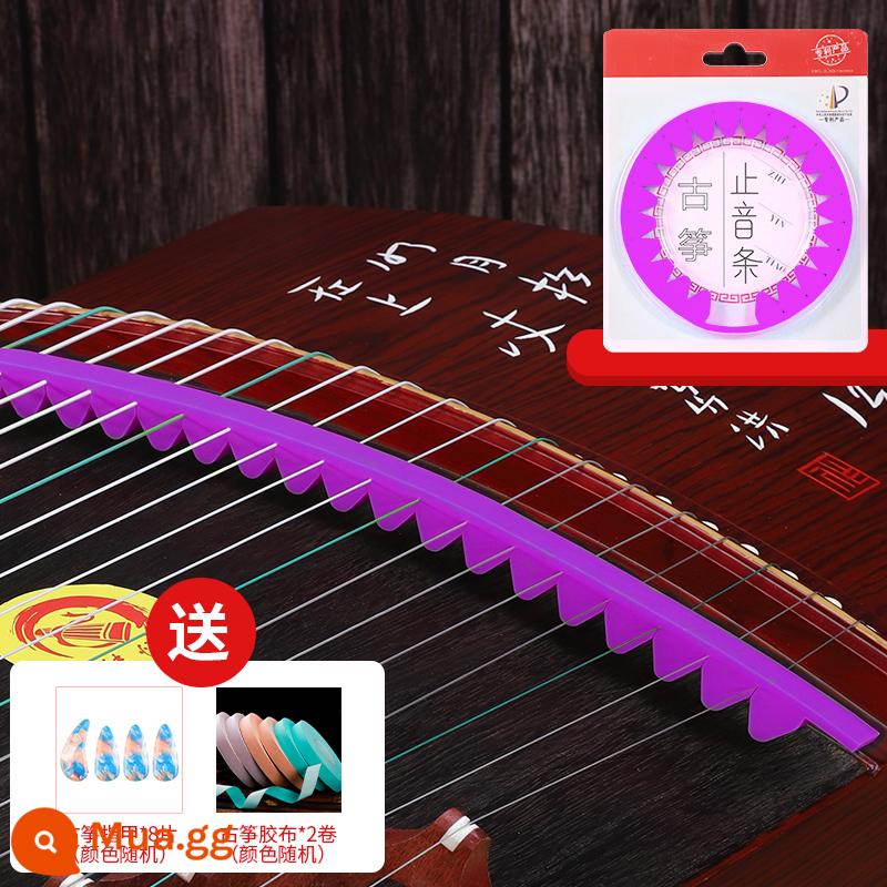 Guzheng dải hấp thụ âm thanh cao su silicon dải tắt tiếng dải hấp thụ âm thanh dải hấp thụ âm thanh hấp thụ âm thanh hấp thụ âm thanh thần giảm thanh bông giảm thanh - Silicone Guzheng Silent Strip Màu tím + Quà tặng